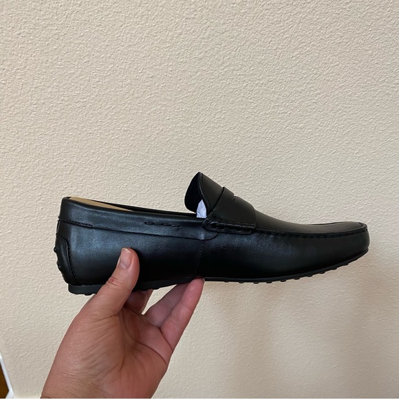 NWB Toecap Black Leather Driving Shoes for Men - Picture 4 of 15